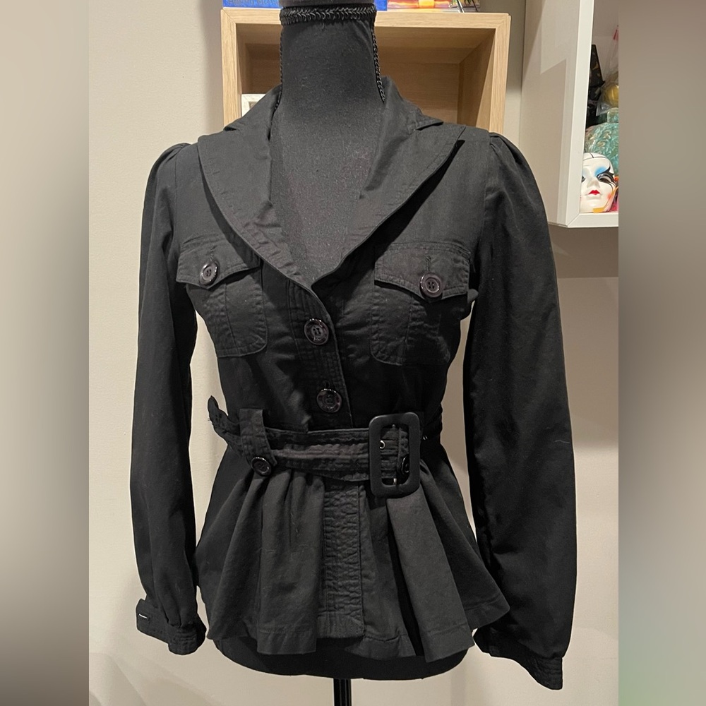 Forever 21 Black Utility Jacket with Belt